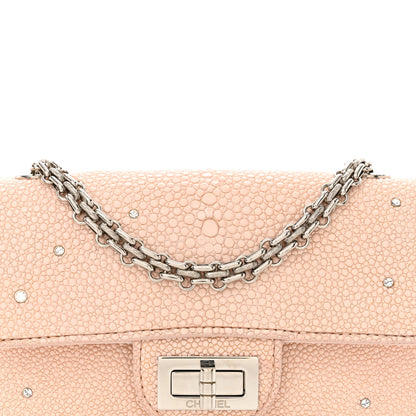Chanel Galuchat Stingray Crystal Embellished 2.55 Reissue Mini Flap Light Pink 8 of 13