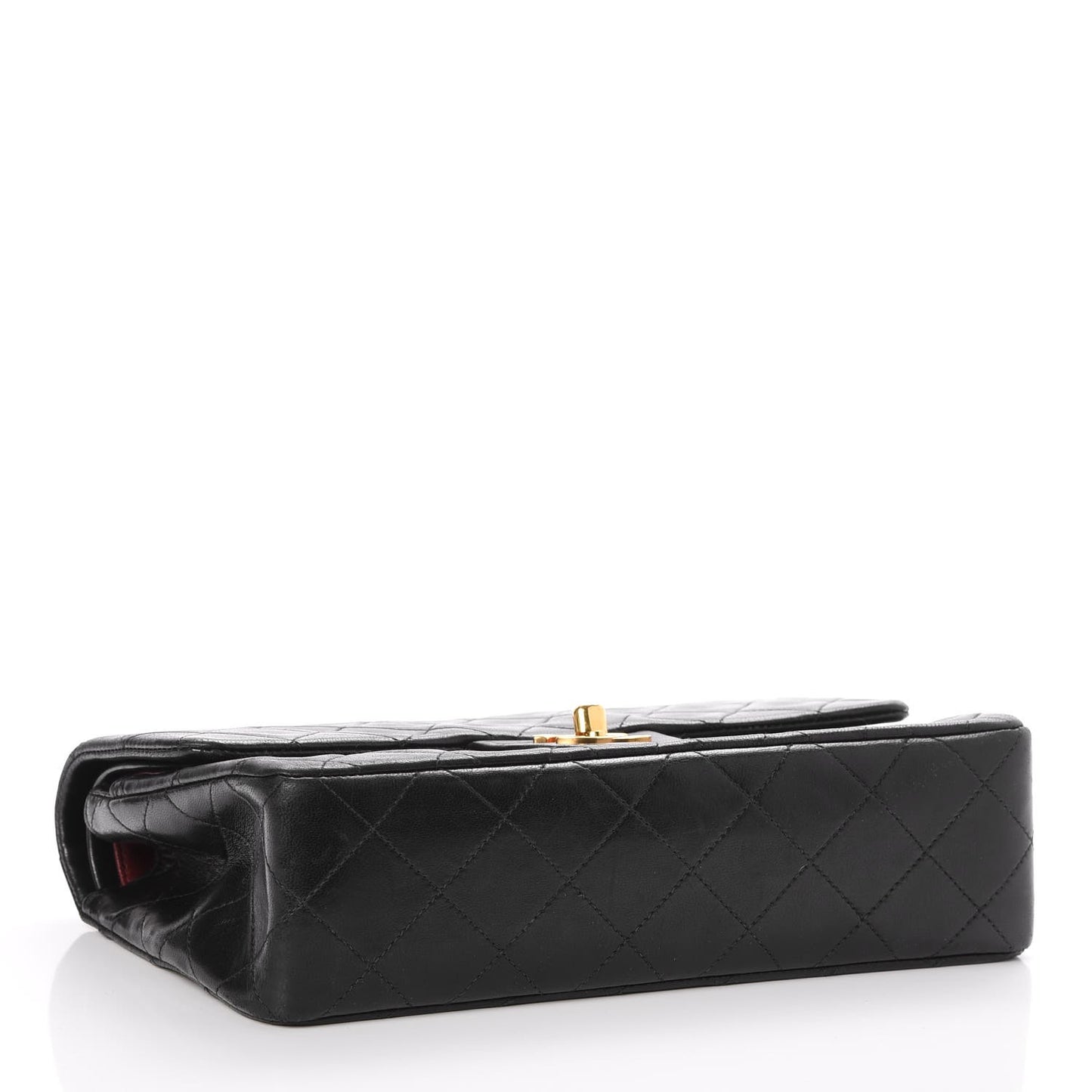Lambskin Quilted Small Double Flap Black