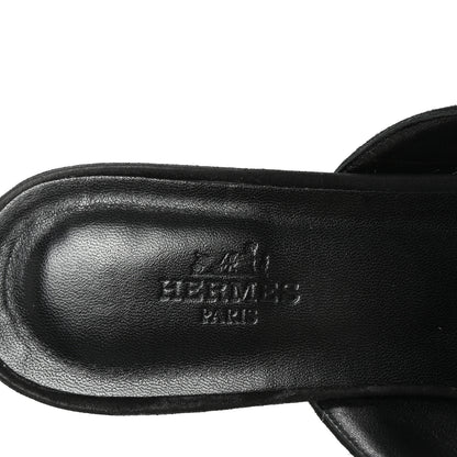 Hermes Velvet Goatskin Crystal Beauty Mules 39 Black 8 of 9