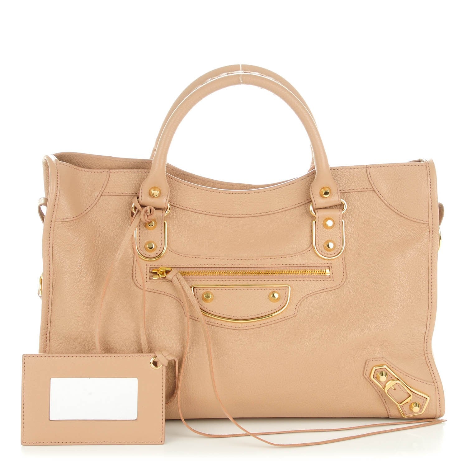 Balenciaga Chevre Gold Metallic Edge Hardware City Rose Des Sables 1 of 8