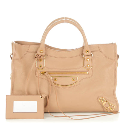 Balenciaga Chevre Gold Metallic Edge Hardware City Rose Des Sables 1 of 8