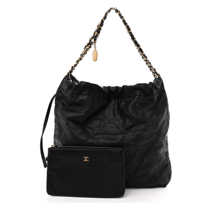 Chanel Shiny Caviar Quilted Monochrome Small Chanel 22 Black 3 of 11