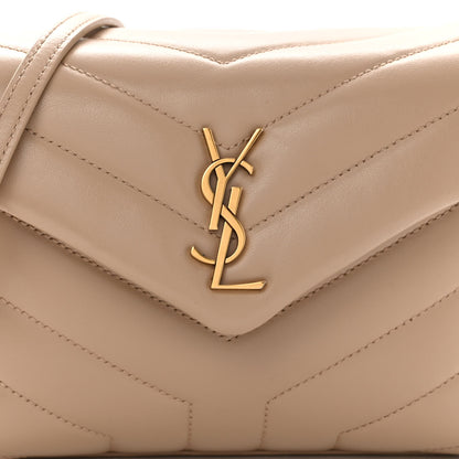 Saint Laurent Calfskin Y Quilted Monogram Toy Loulou Crossbody Bag Dark Beige 7 of 10