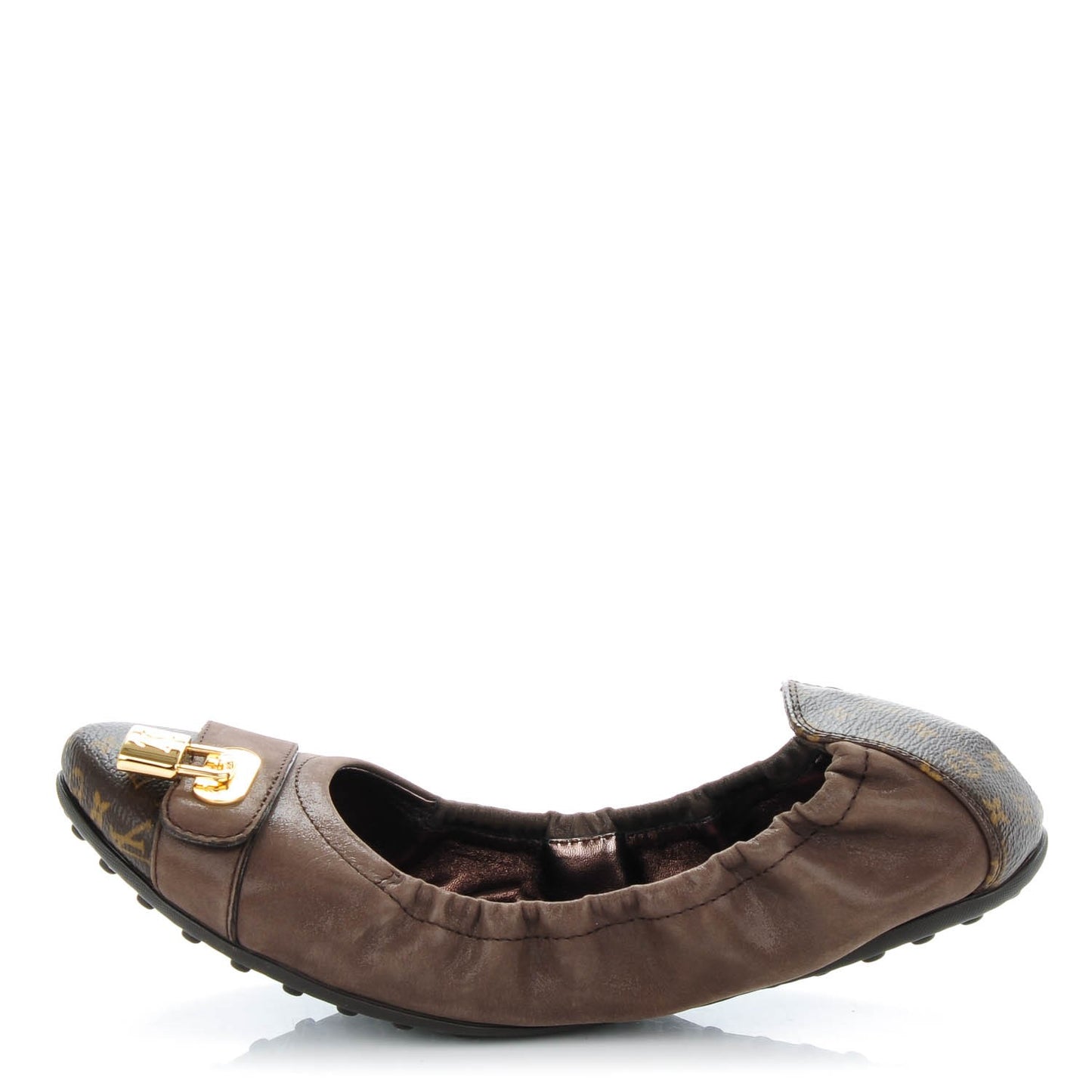 Monogram Suede Lucky Ballerina Flats 40 Brown