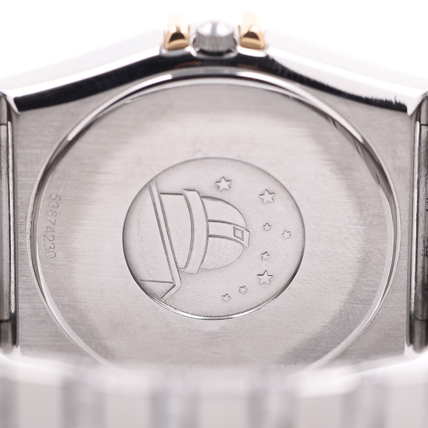 Stainless Steel 18K Yellow Gold 33mm Constellation Quartz Watch White 396.1075
