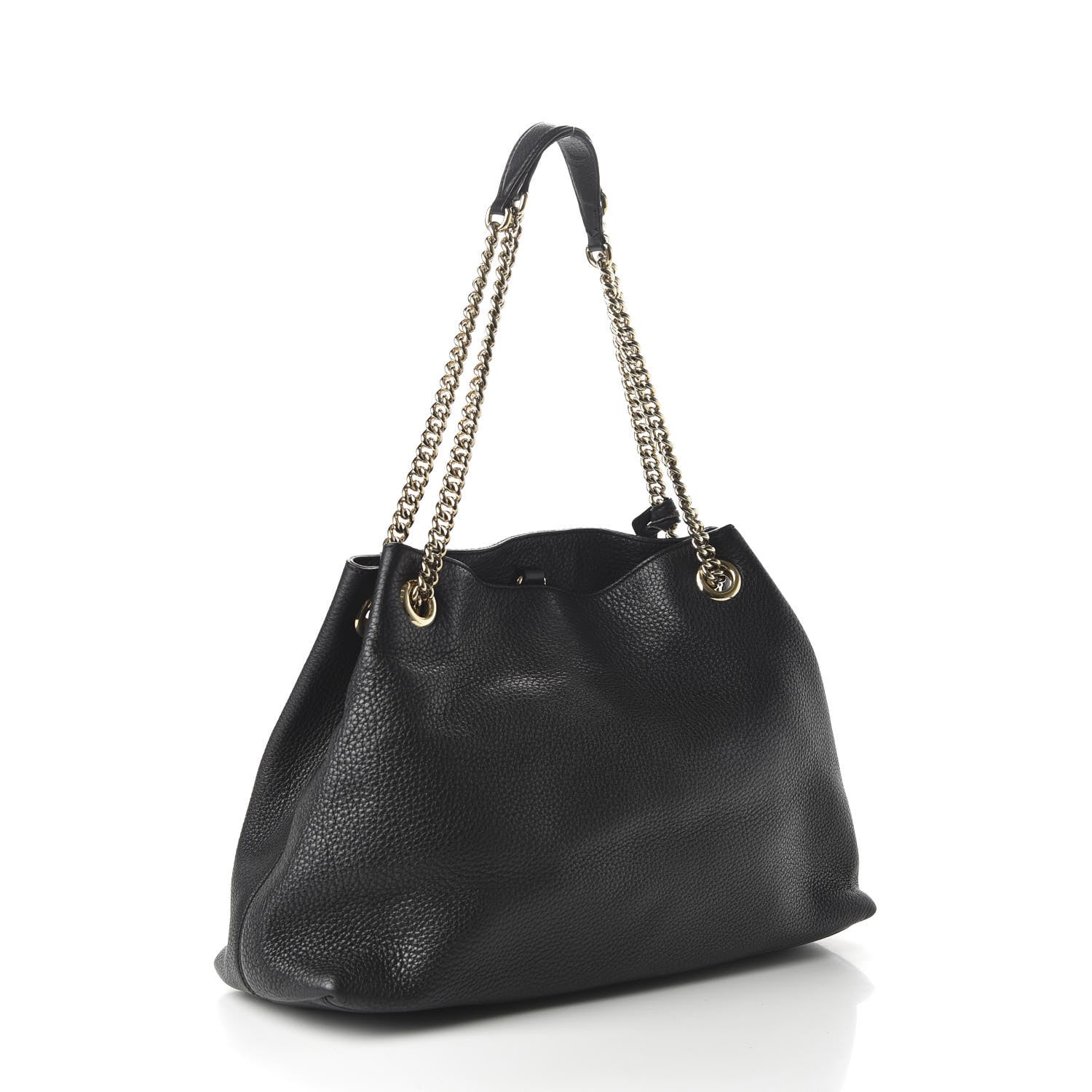 Gucci Pebbled Calfskin Medium Soho Chain Shoulder Bag Black 3 of 12