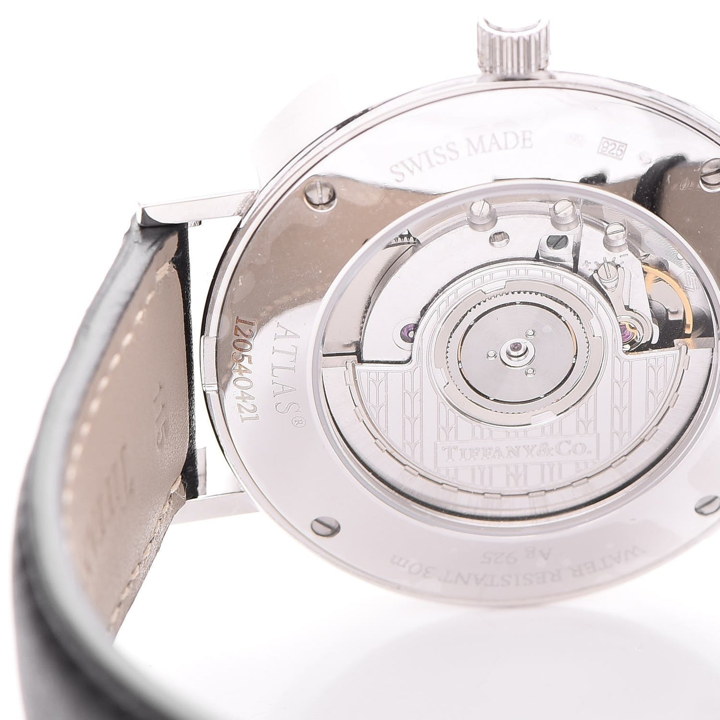 Sterling Silver Calfskin 39mm Atlas Automatic Watch