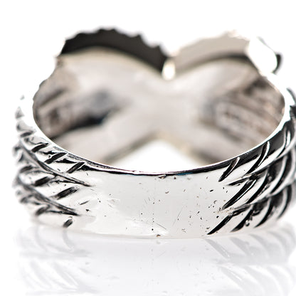 David Yurman Sterling Silver Diamond 12mm X Crossover Ring 52 6 8 of 8
