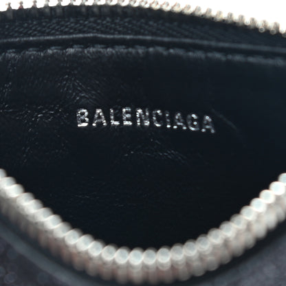Balenciaga Glitter Sparkled Calfskin Logo Long Card Holder Black 6 of 6