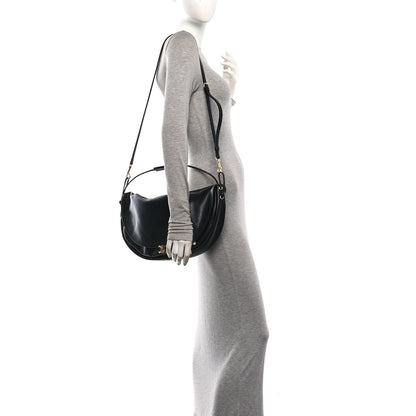 Celine Shiny Lambskin Soft Triomphe Half Moon Bag Black 2 of 9