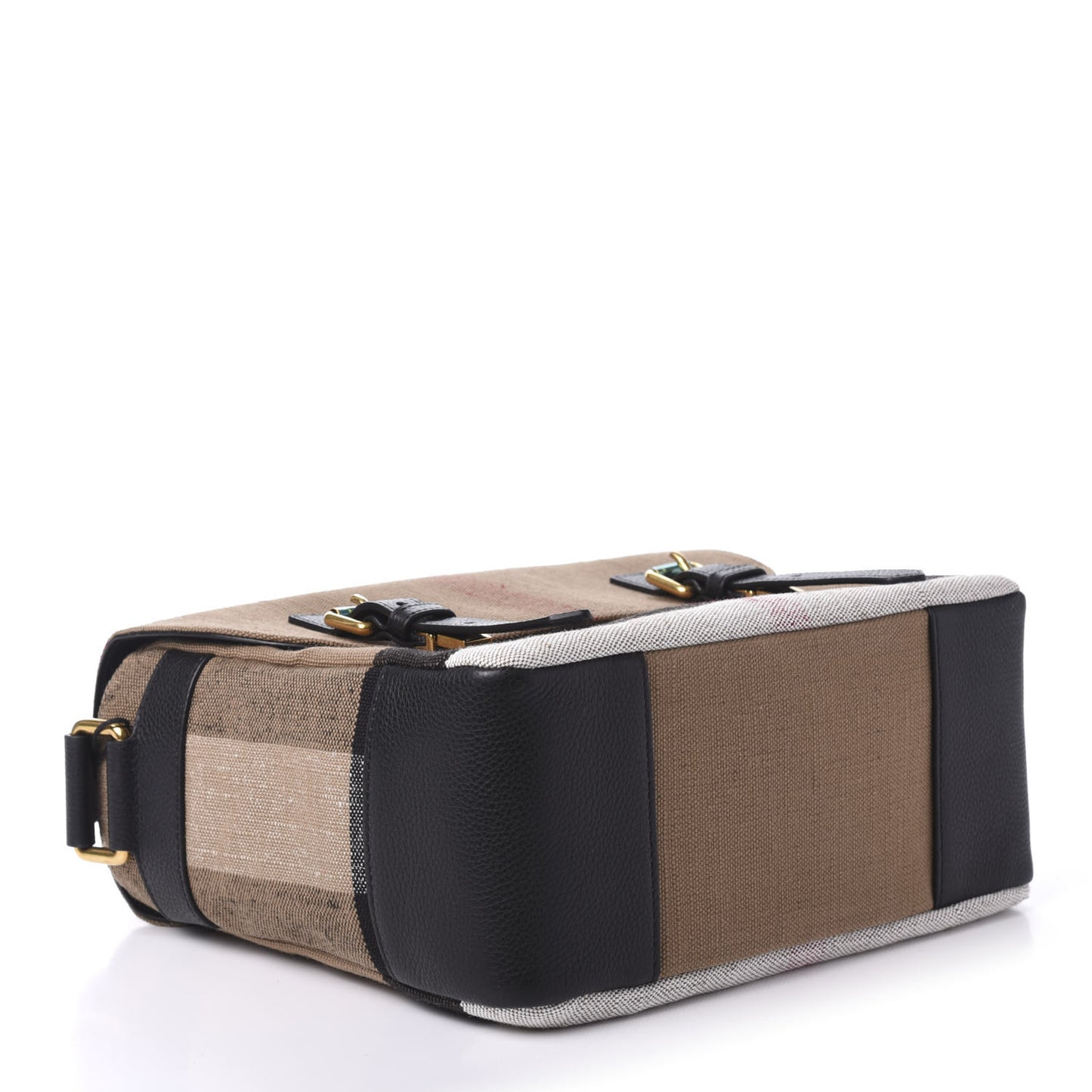 Canvas Mega Check Small Baildon Messenger Bag Black