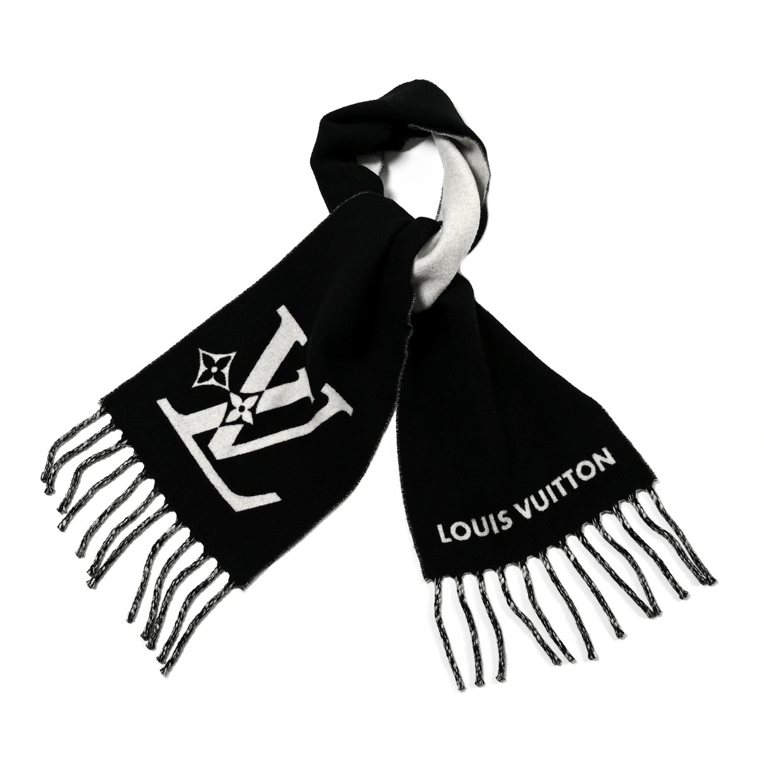 Louis Vuitton Cashmere Monogram Smash Scarf Black 1 of 4