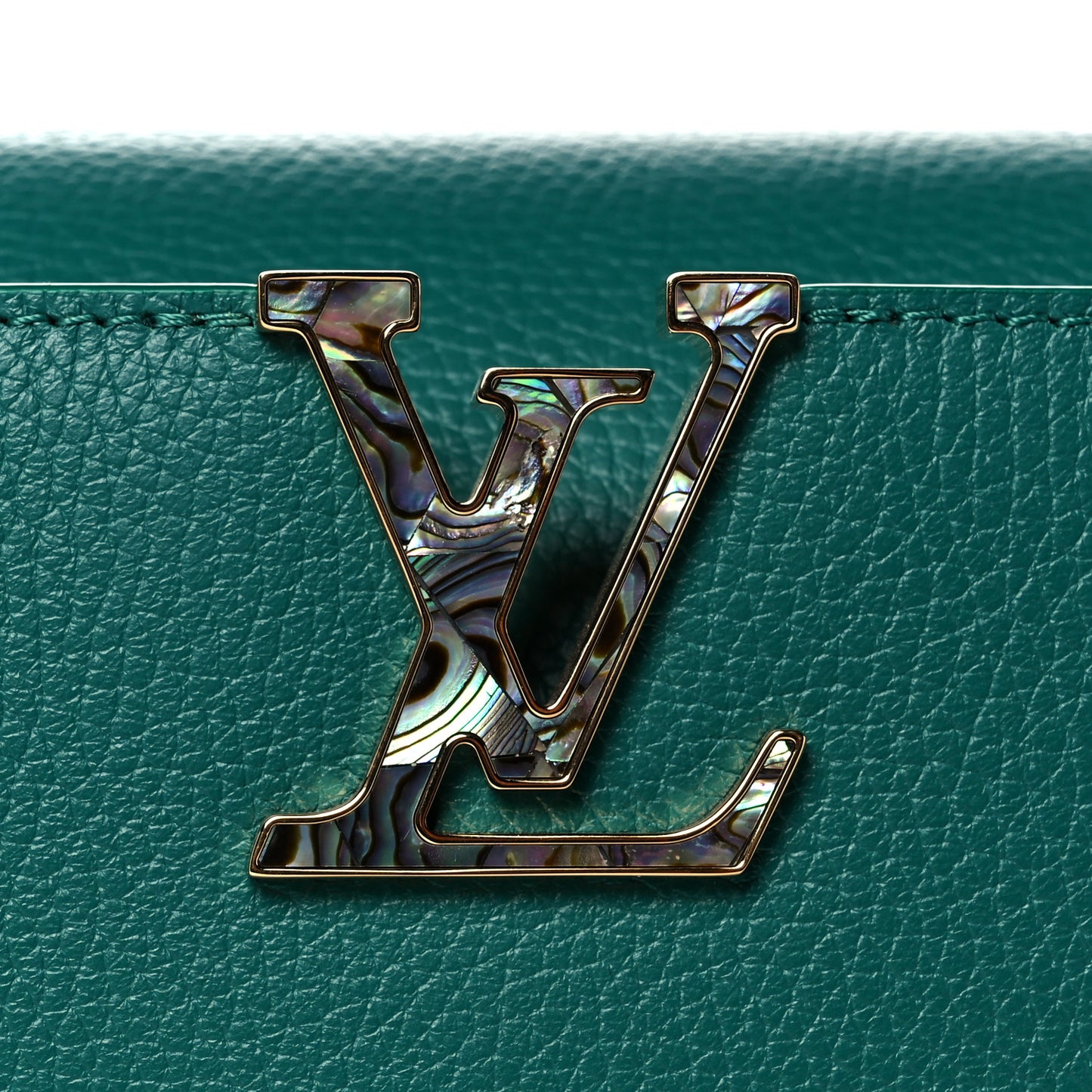 Taurillon Abalone Capucines BB Emerald