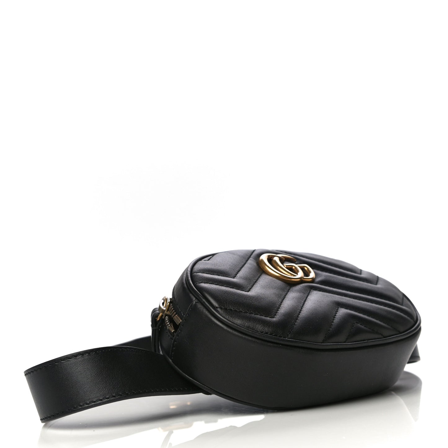 Calfskin Matelasse GG Marmont Belt Bag 75 30 Black