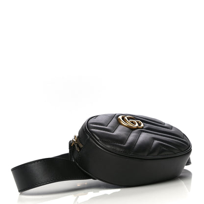 Gucci Calfskin Matelasse GG Marmont Belt Bag 75 30 Black 4 of 16