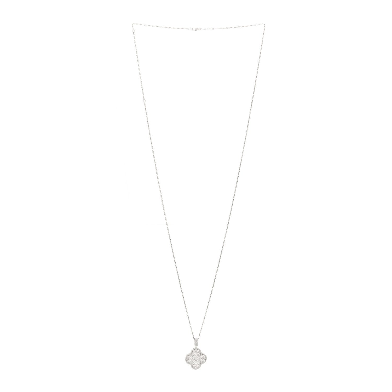 Van Cleef & Arpels 18K White Gold Diamond Magic Alhambra Long Necklace 5 of 10