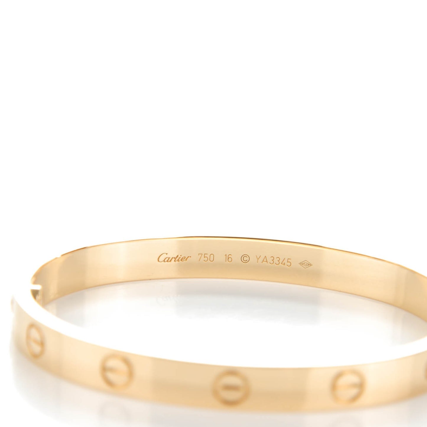 18K Yellow Gold LOVE Bracelet 16
