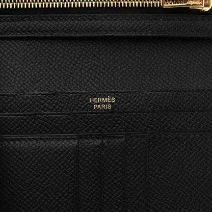 Hermes Epsom Bearn Compact Wallet Black 6 of 15
