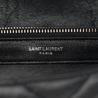 Saint Laurent Sheepskin Matelasse Chevron Monogram Large College Satchel Black 6 of 12