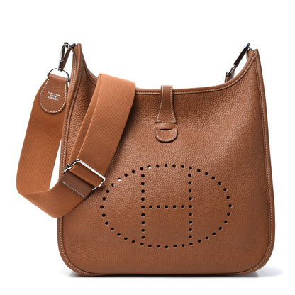 Hermes Taurillon Clemence Evelyne III PM Gold 1 of 9