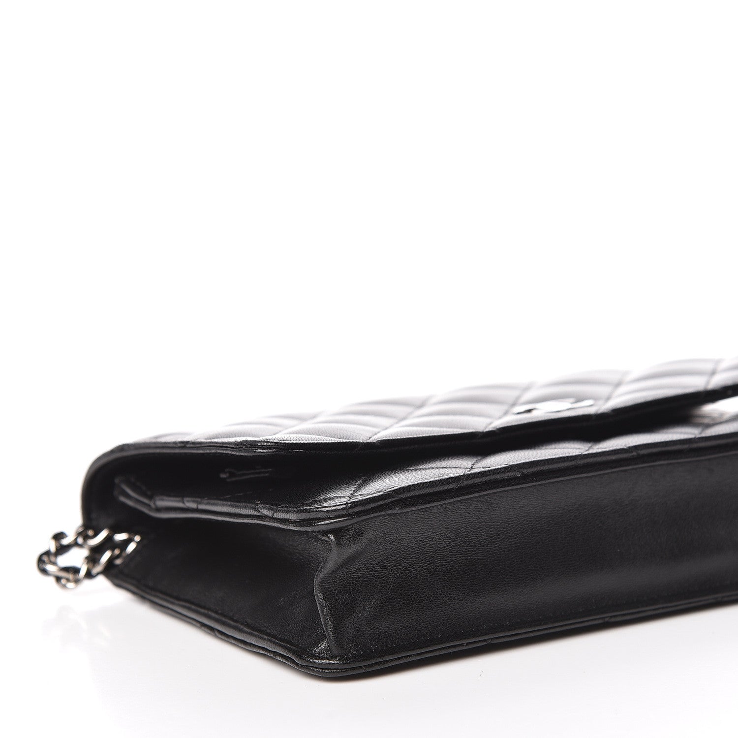 Chanel Lambskin Quilted Wallet On Chain WOC Black 12 of 14