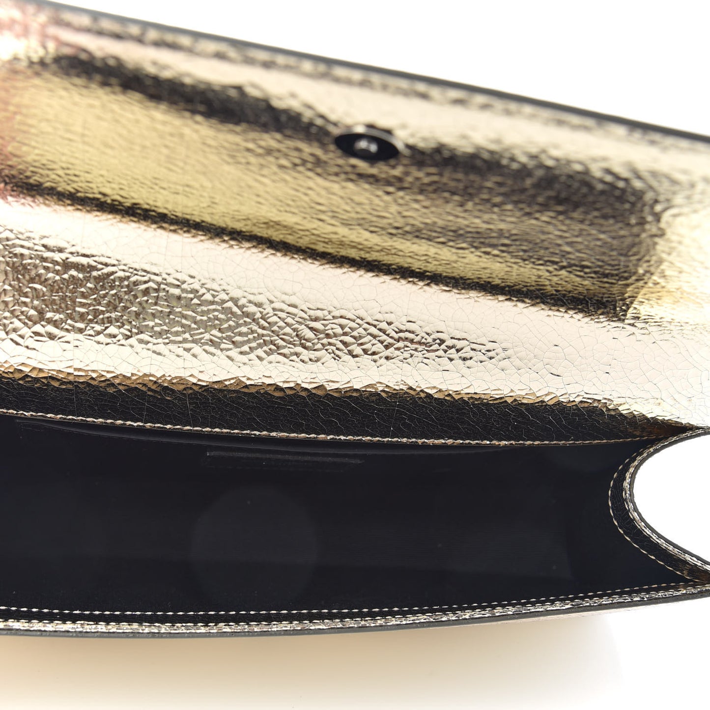 Metallic Textured Calfskin Classic Monogram Cassandre Clutch Gold