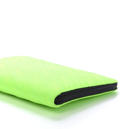 Balenciaga Nylon Logo Matelasse Explorer Zip Around Tablet Pouch Light Fluo Green 8 of 8