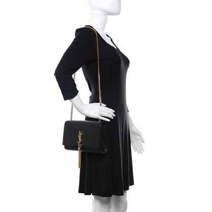 Saint Laurent Smooth Calfskin Medium Classic Monogram Kate Tassel Satchel Black 2 of 13