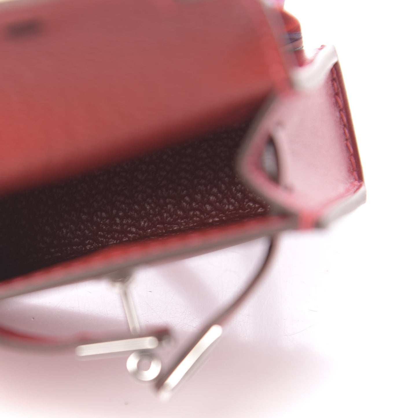Tadelakt Mini Kelly Twilly Bag Charm Rouge Vif