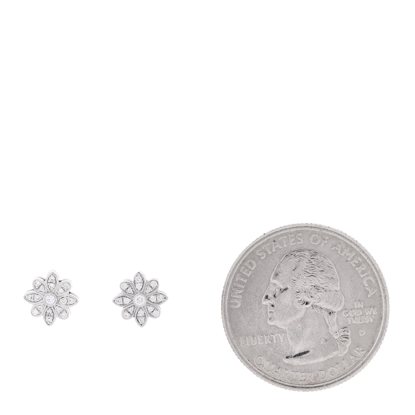 Platinum Diamond Daisy Flower Earrings
