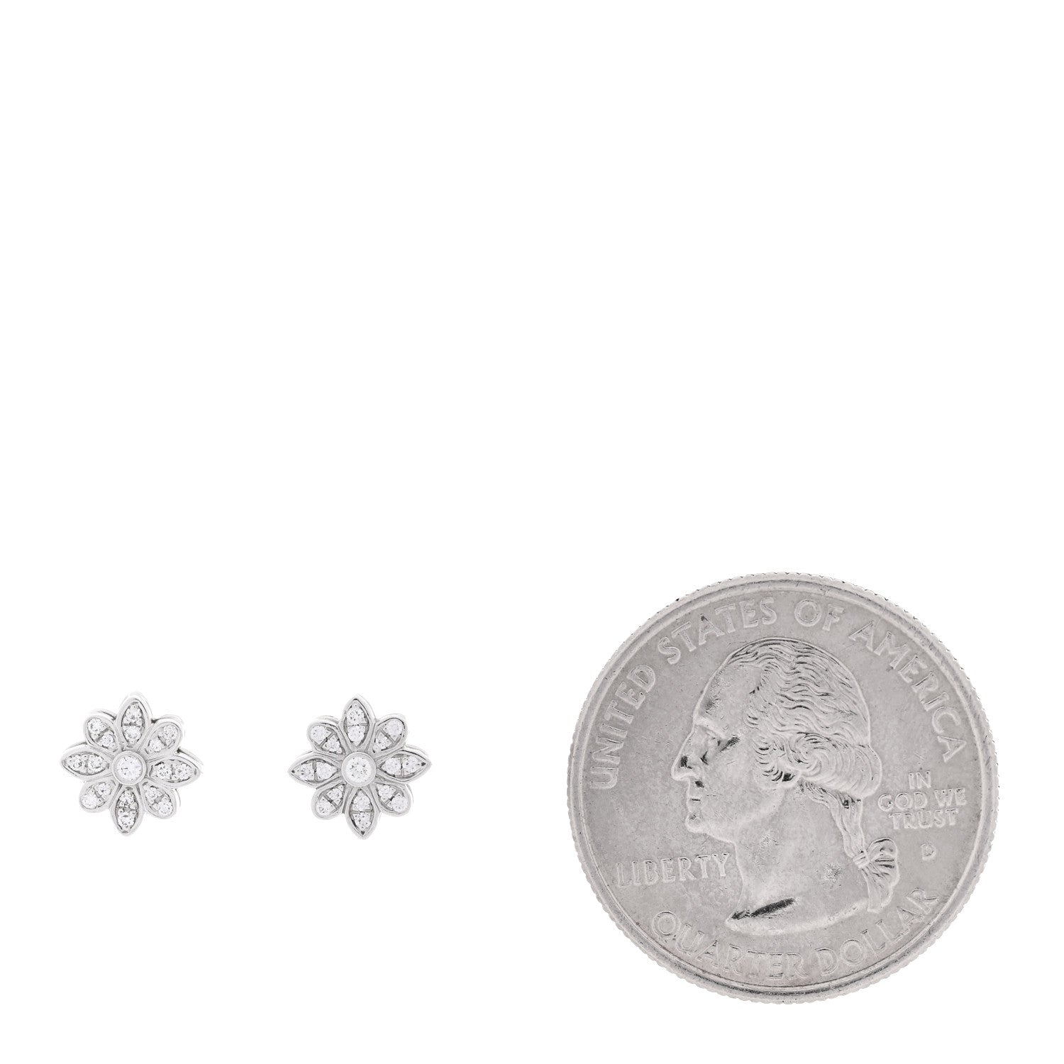 Tiffany Platinum Diamond Daisy Flower Earrings 2 of 5