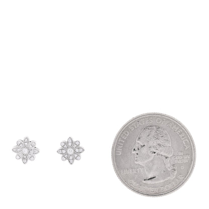 Tiffany Platinum Diamond Daisy Flower Earrings 2 of 5
