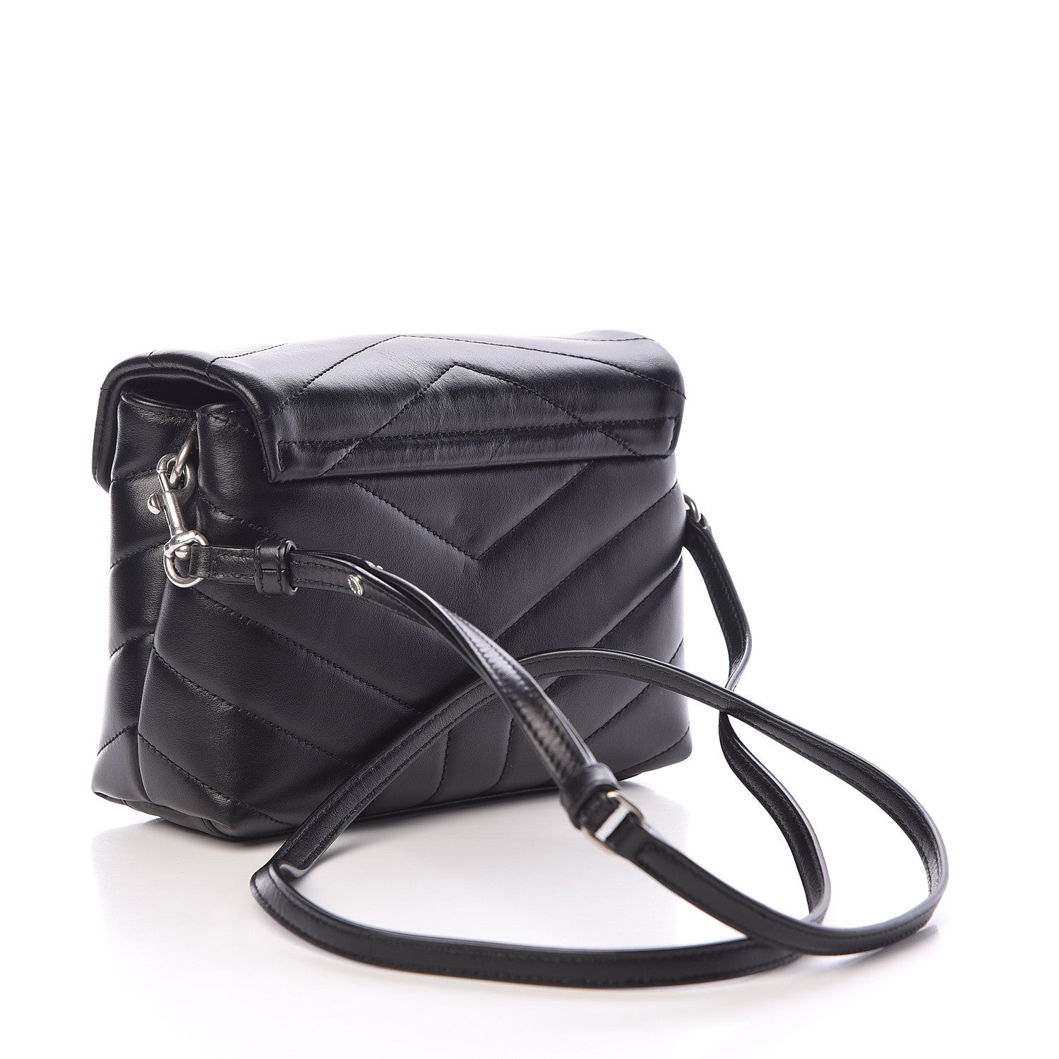 Saint Laurent Calfskin Y Quilted Monogram Toy Loulou Crossbody Bag Black 3 of 13