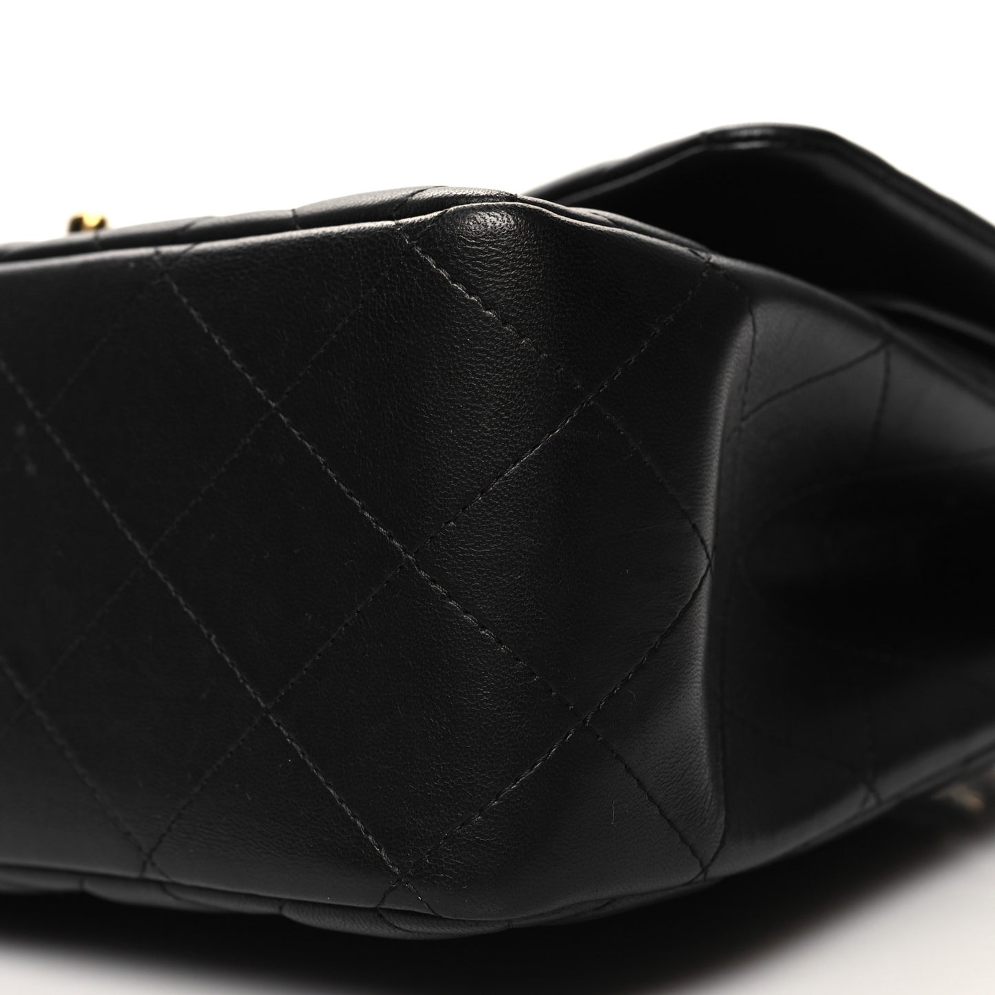 Lambskin Quilted Jumbo Double Flap Black