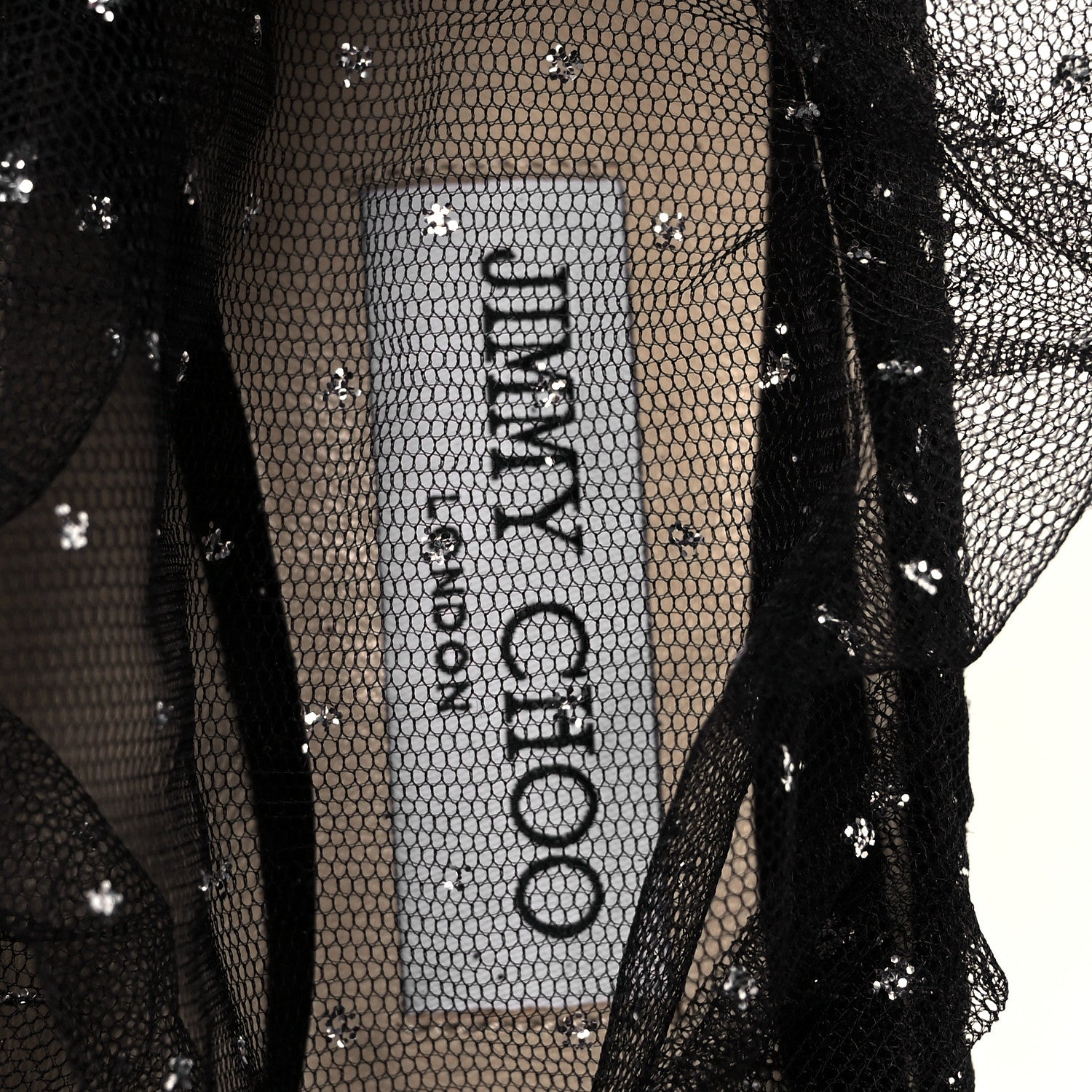 Jimmy Choo Suede Tulle Lavish 100 Pumps 36 Black Silver 7 of 7