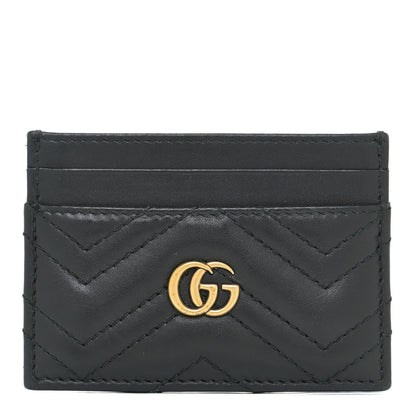 Gucci Calfskin Matelasse GG Marmont Card Holder Black 1 of 10