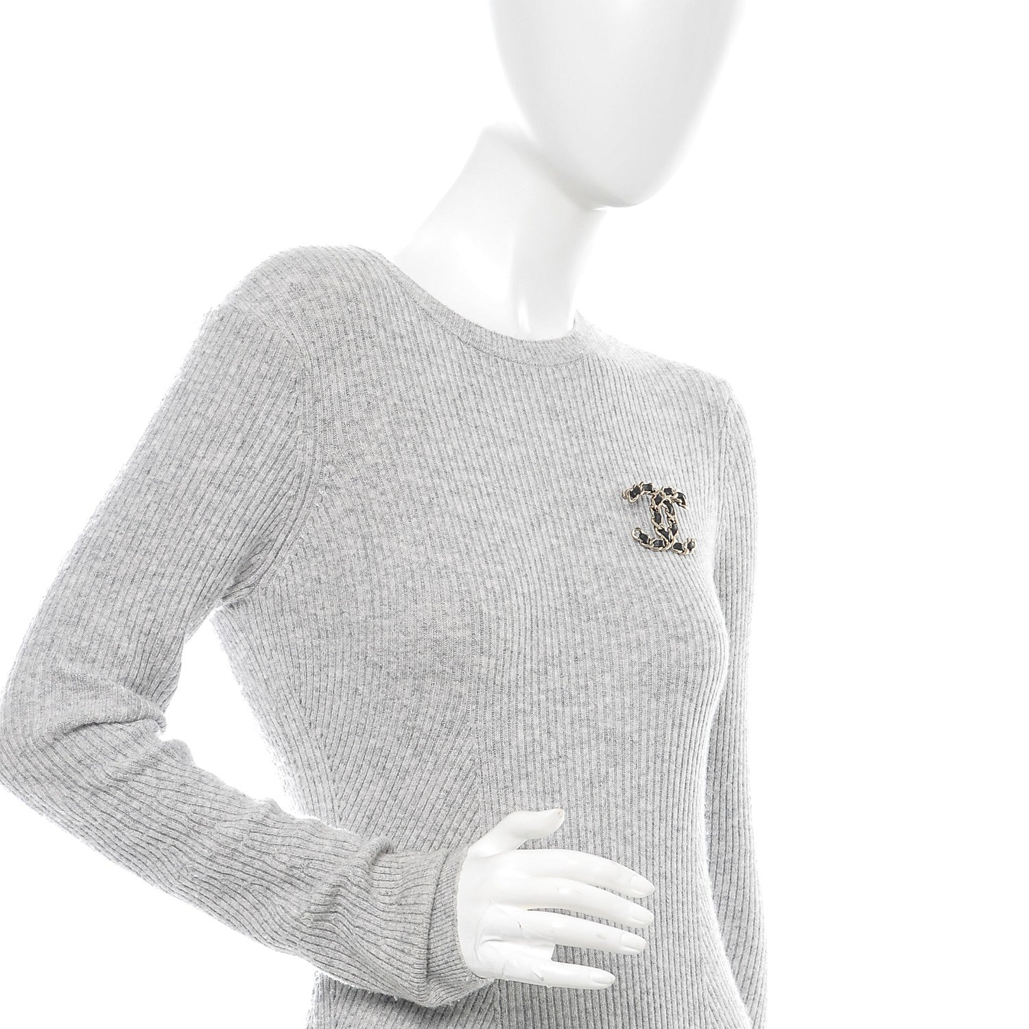 Chanel Lambskin Chain CC Brooch Black Gold 2 of 5