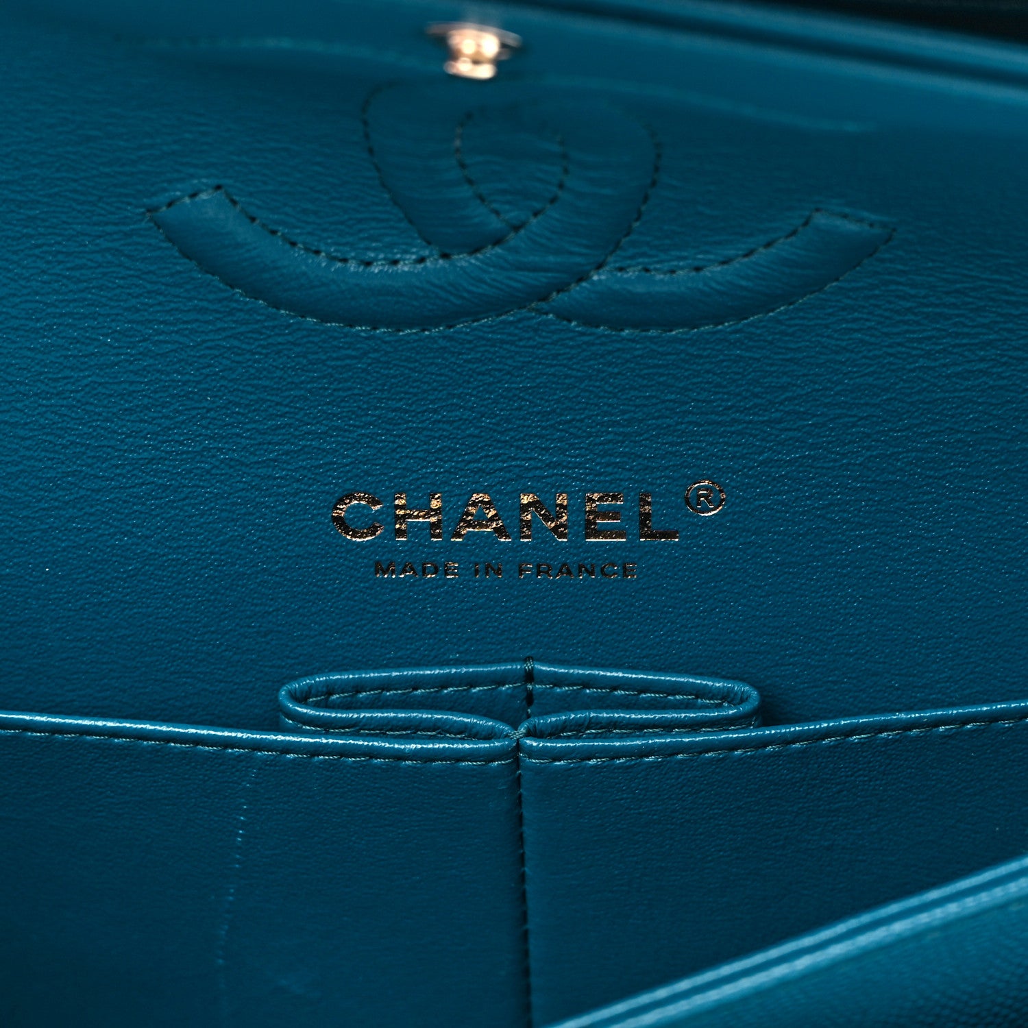 Chanel Caviar Quilted Medium Double Flap Dark Turquoise 5 of 14