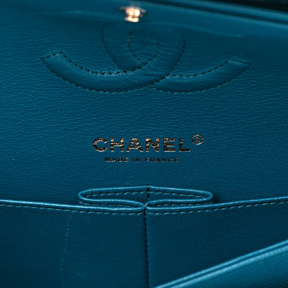Chanel Caviar Quilted Medium Double Flap Dark Turquoise 5 of 14