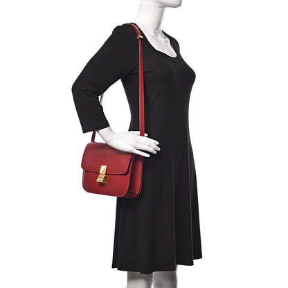 Celine Box Calfskin Medium Classic Box Flap Bag Red 2 of 12