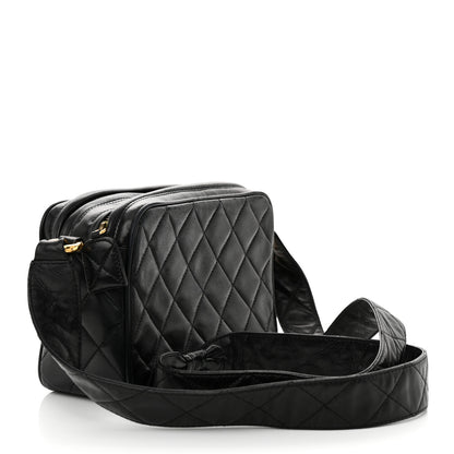Chanel Lambskin Quilted Small Diamond CC Camera Case Black 3 of 15