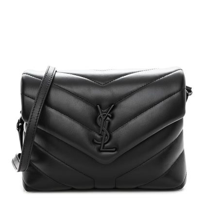 Saint Laurent Calfskin Y Quilted Monogram Monochrome Toy Loulou Crossbody Bag Black 1 of 10