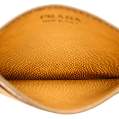 Prada Metallic Saffiano Triangle Card Holder Platino 5 of 8