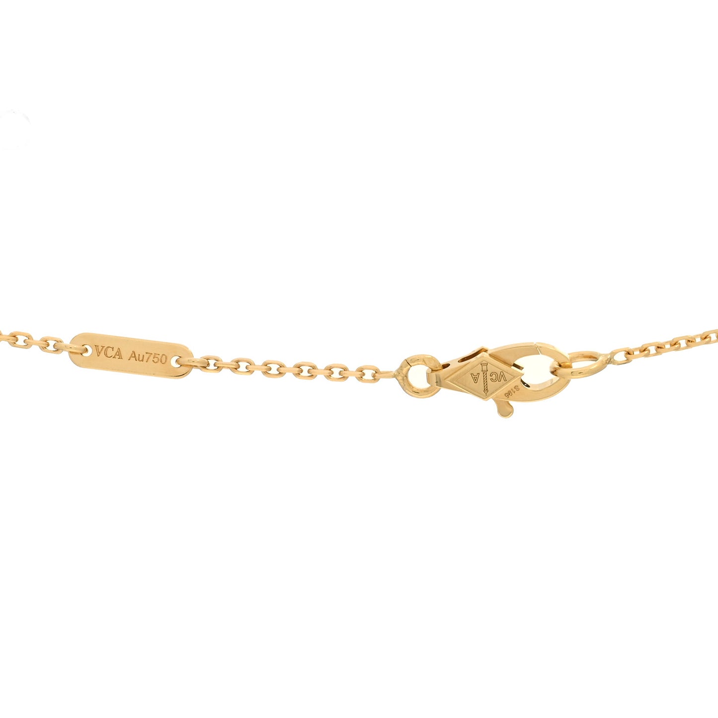 18K Yellow Gold Mother of Pearl Sweet Alhambra Butterfly Pendant Necklace