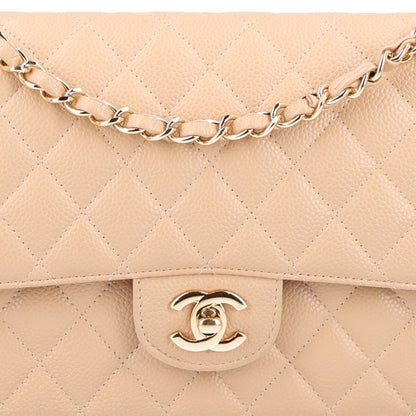 Chanel Caviar Quilted Medium Double Flap Beige 9 of 11