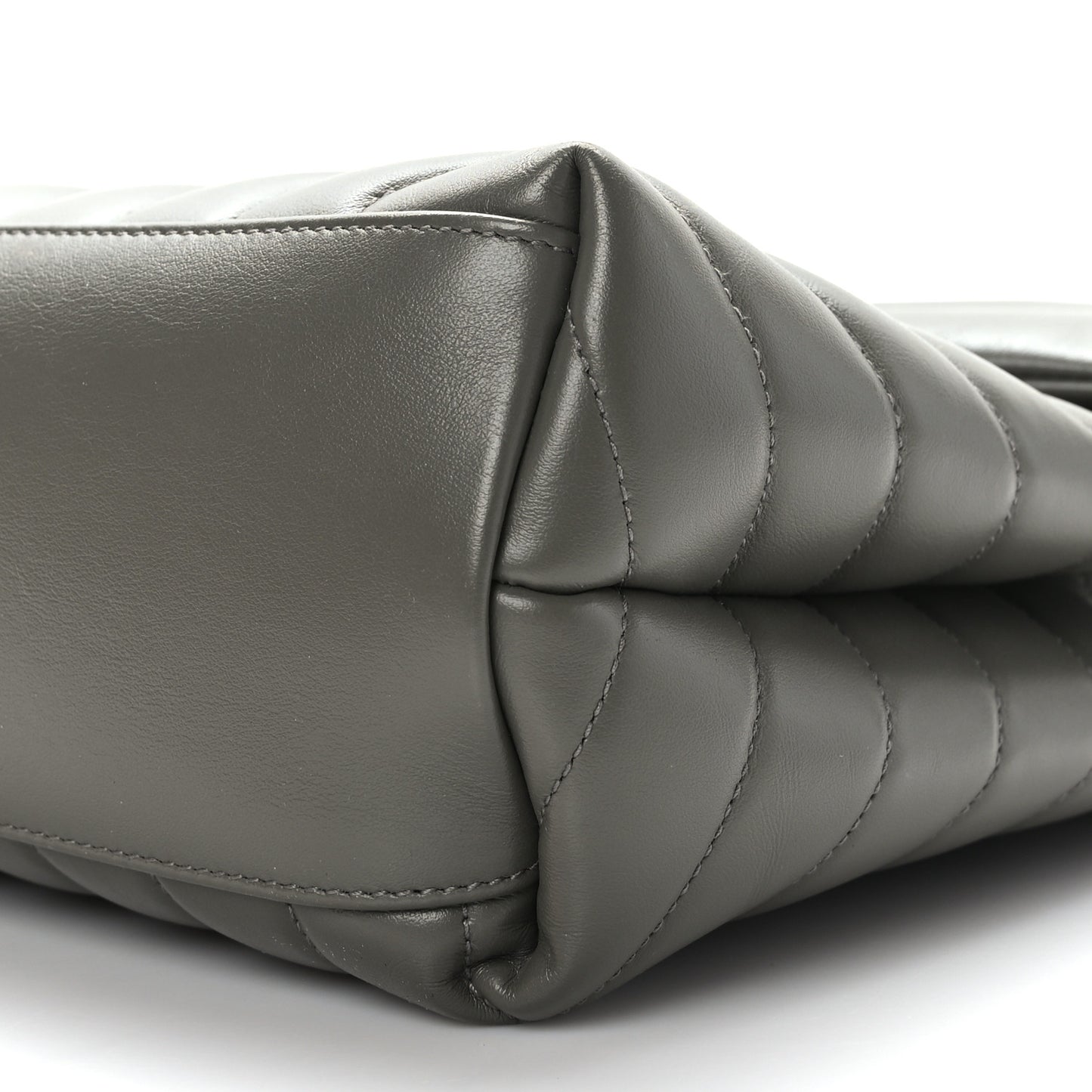 Calfskin Y Quilted Monogram Medium Loulou Chain Satchel Pebble