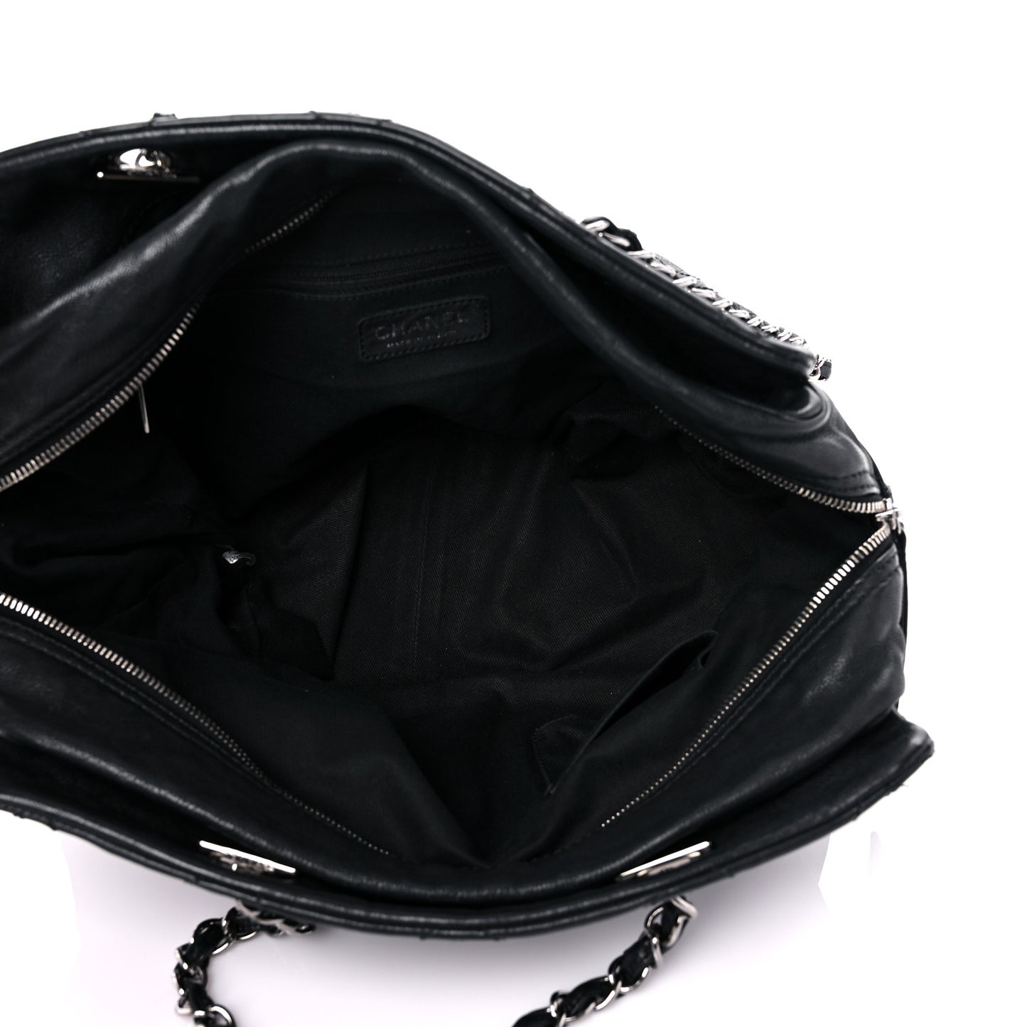 Calfskin Large Diamond Stitch Tote Black