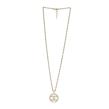 Chanel Pearl CC Round Pendant Necklace Gold 3 of 5