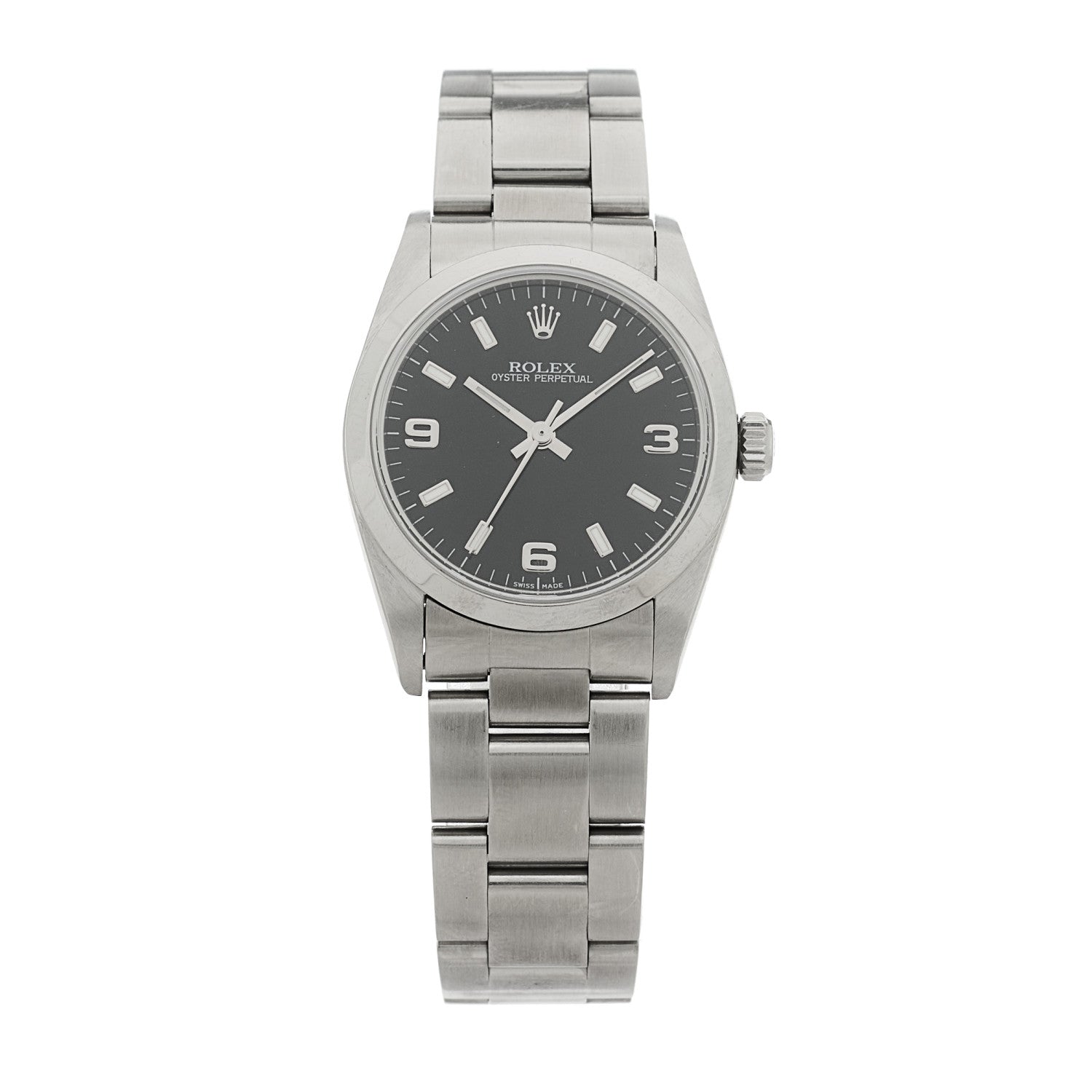 Rolex Stainless Steel 31mm Oyster Perpetual Watch Black 77080 1 of 5