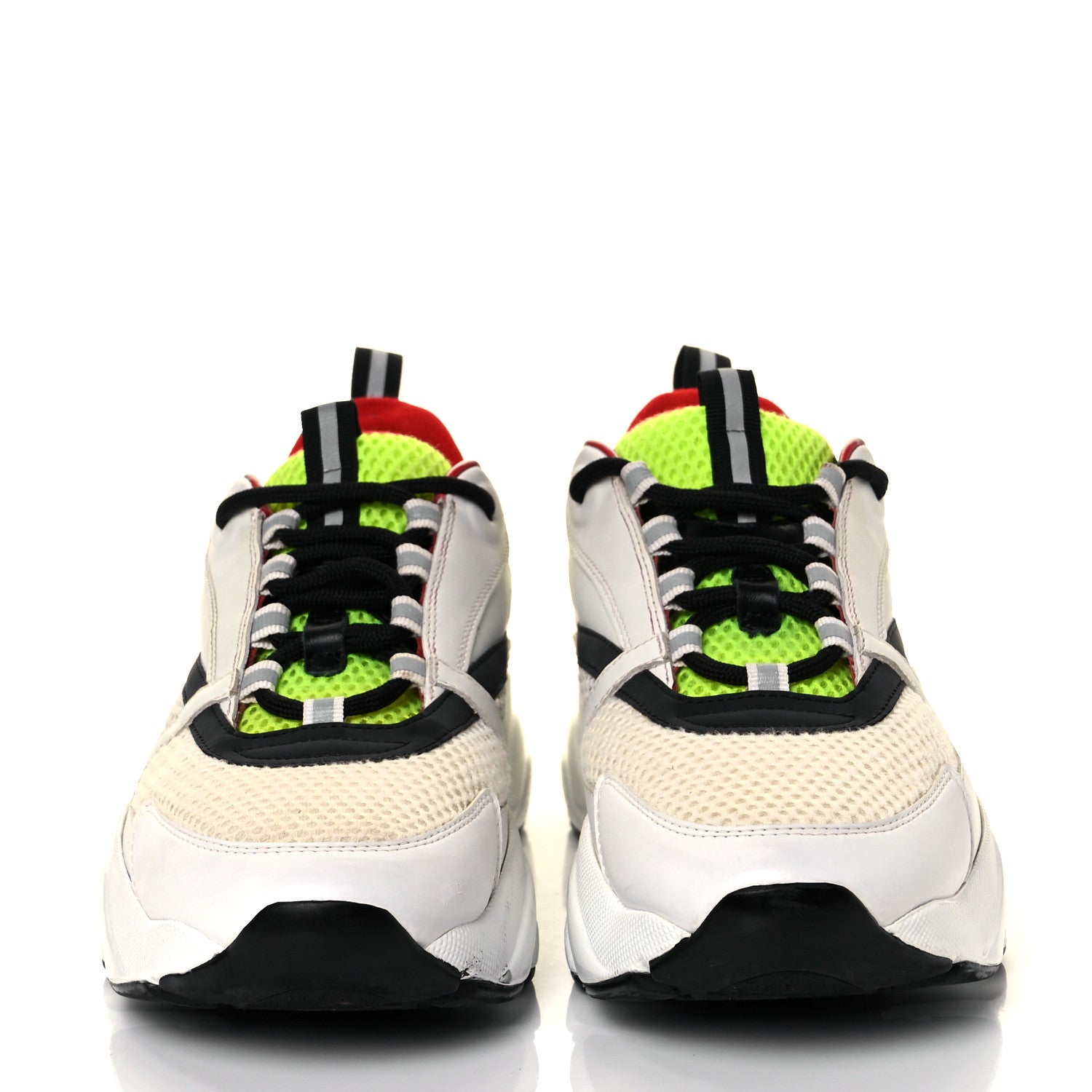 Christian Dior Technical Mesh Calfskin Mens B22 Sneakers 42.5 White Red Green 2 of 9